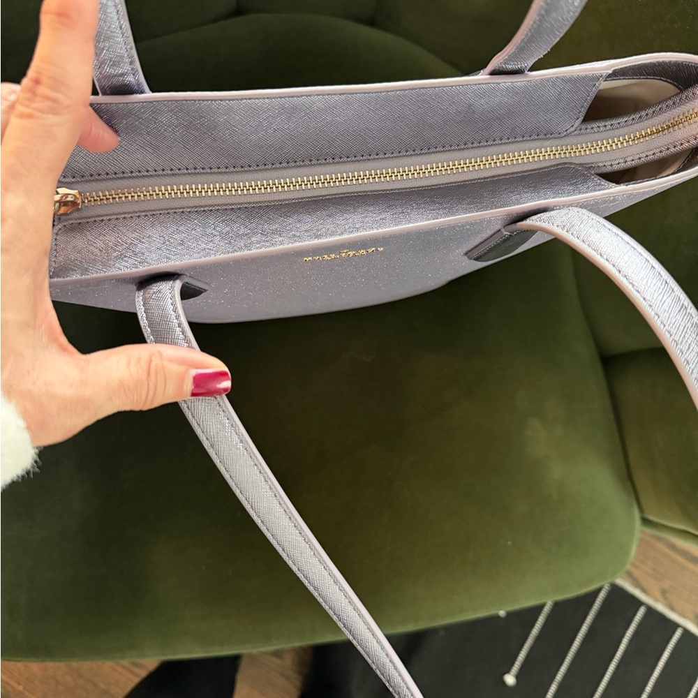 Kate Spade Tinsel Lilac Frost Purple Glitter Shoulder Tote Bag - Picture 8 of 16